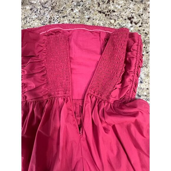 Abercrombie & Fitch Emerson Pink Ruched Strapless Romper Women's Small Tall - Picture 8 of 16